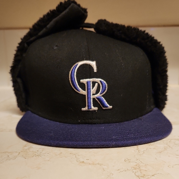 New Era Other - Colorado Rockies Black & Purple New Era Fitted Winter Hat 7 1/4 Vintage Y2K